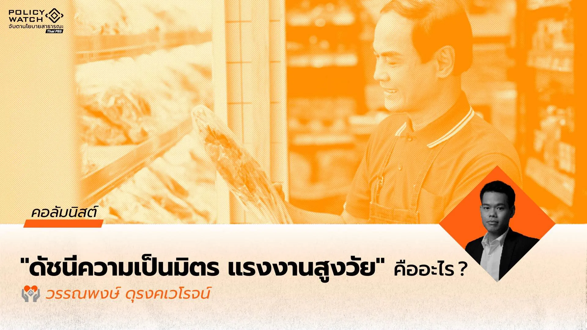 ออกแบบนโยบายจ้างงานผู้สูงอายุ ด้วยดัชนีความเป็นมิตรของแรงงานสูงวัย (Age-friendly index)